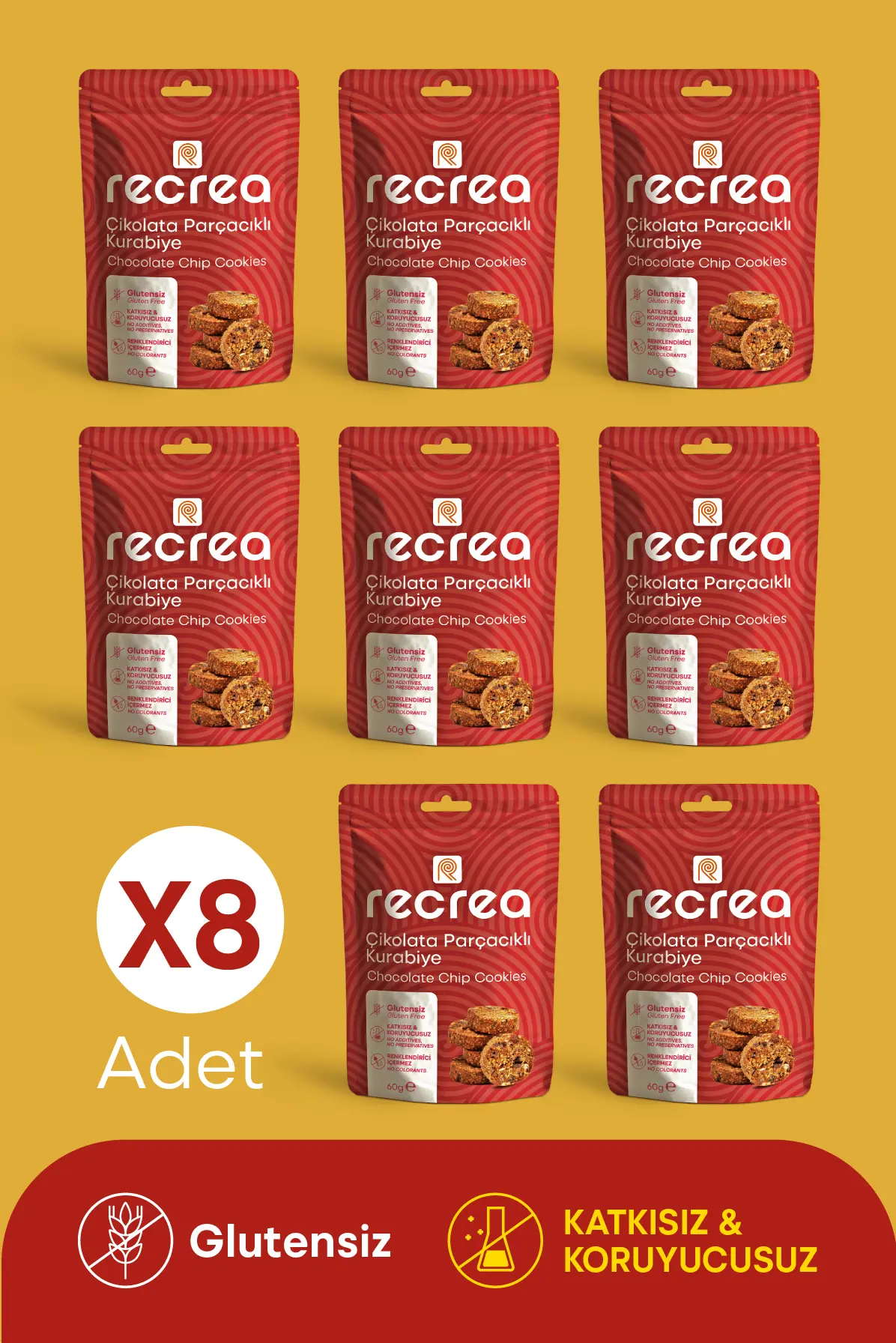 ÇİKOLATA PARÇACIKLI KURABİYE - 8’Lİ PAKET